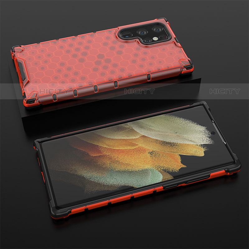 Coque Ultra Fine Silicone Souple 360 Degres Housse Etui S03 pour Samsung Galaxy S22 Ultra 5G Rouge Plus