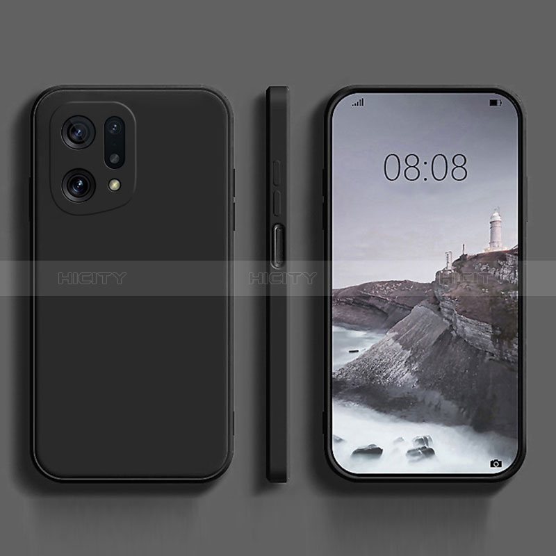 Coque Ultra Fine Silicone Souple 360 Degres Housse Etui S04 pour Oppo Find X5 5G Noir Plus