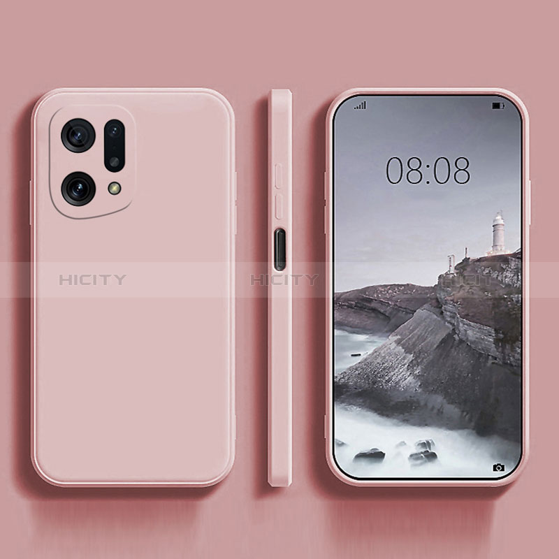 Coque Ultra Fine Silicone Souple 360 Degres Housse Etui S04 pour Oppo Find X5 5G Rose Plus