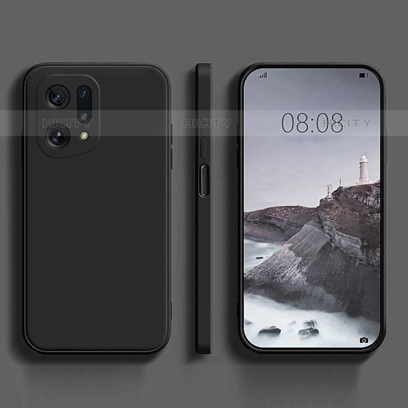 Coque Ultra Fine Silicone Souple 360 Degres Housse Etui S04 pour Oppo Find X5 Pro 5G Noir Plus