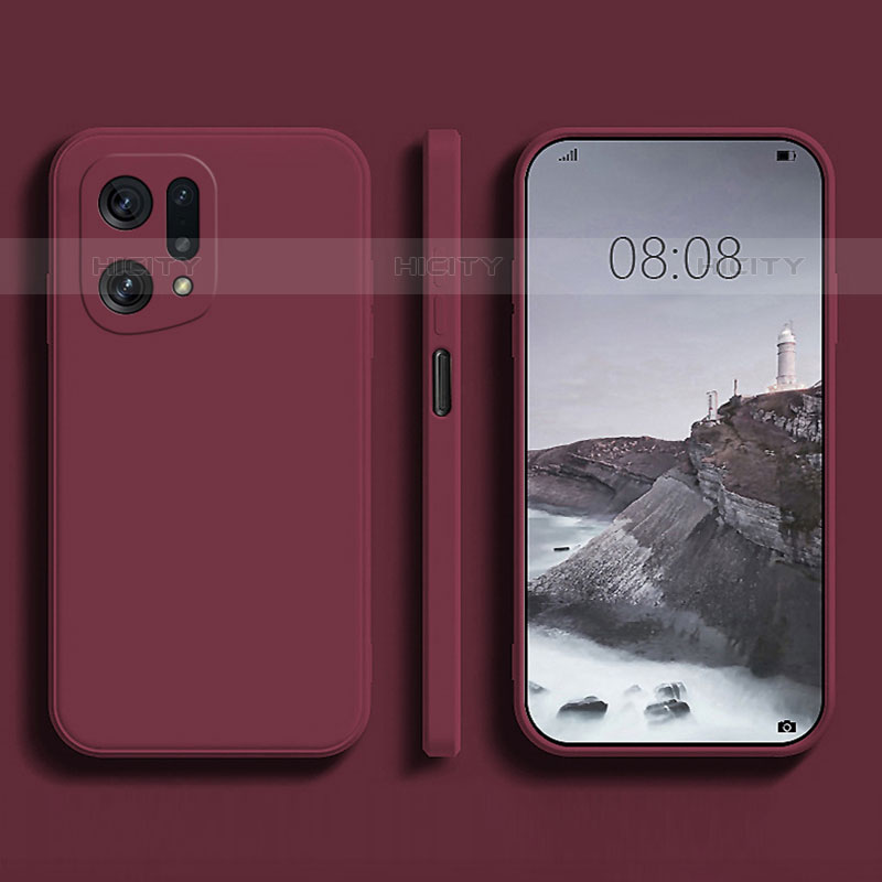 Coque Ultra Fine Silicone Souple 360 Degres Housse Etui S04 pour Oppo Find X5 Pro 5G Rouge Plus