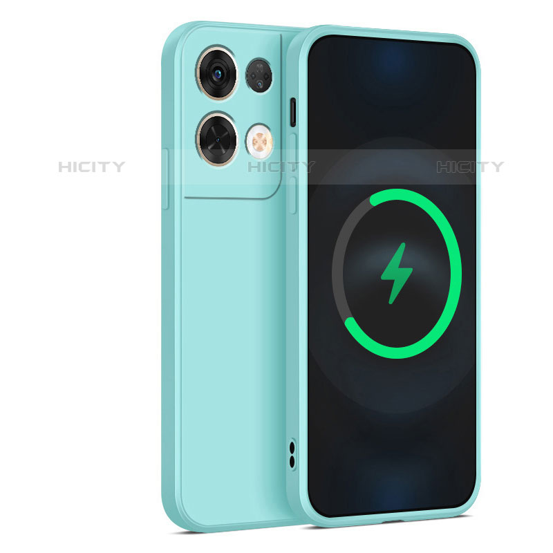 Coque Ultra Fine Silicone Souple 360 Degres Housse Etui S04 pour Oppo Reno8 Pro 5G Cyan Plus