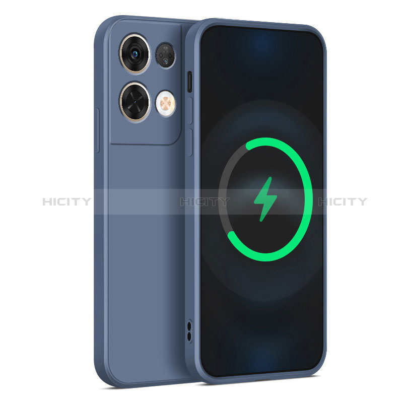 Coque Ultra Fine Silicone Souple 360 Degres Housse Etui S04 pour Oppo Reno9 Pro+ Plus 5G Gris Lavende Plus