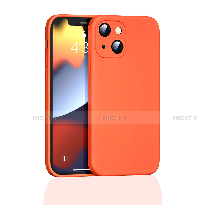 Coque Ultra Fine Silicone Souple 360 Degres Housse Etui S05 pour Apple iPhone 13 Mini Orange Plus