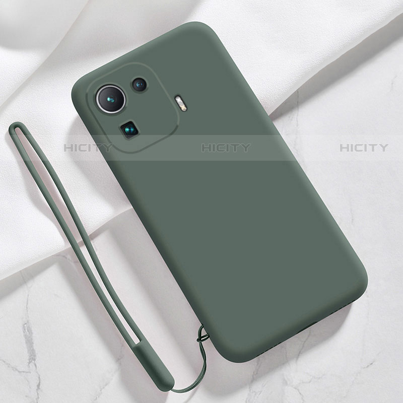 Coque Ultra Fine Silicone Souple 360 Degres Housse Etui S05 pour Xiaomi Mi 11 Pro 5G Vert Nuit Plus