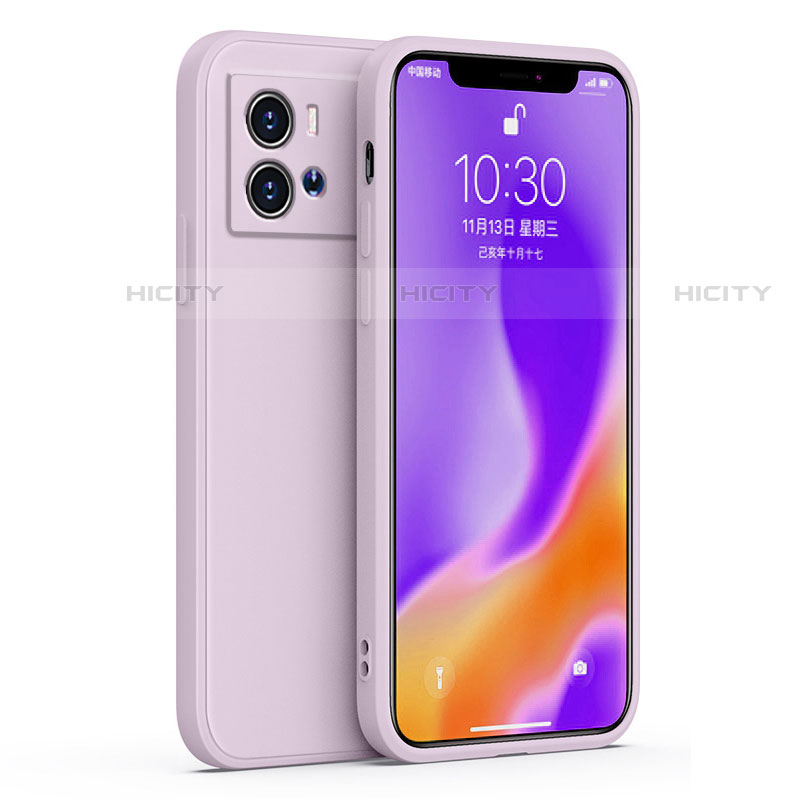 Coque Ultra Fine Silicone Souple 360 Degres Housse Etui S06 pour Vivo iQOO 9 Pro 5G Violet Clair Plus