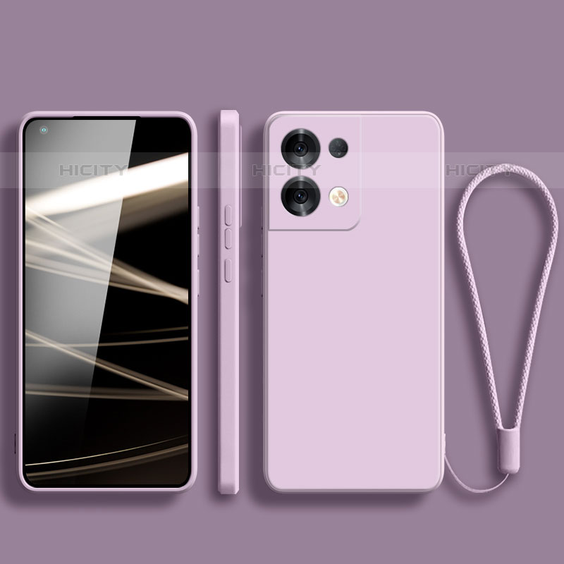 Coque Ultra Fine Silicone Souple 360 Degres Housse Etui S07 pour Oppo Reno8 5G Violet Clair Plus