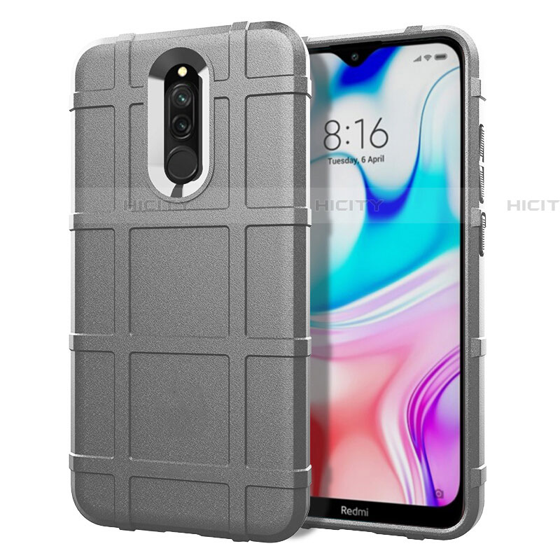 Coque Ultra Fine Silicone Souple 360 Degres Housse Etui S07 pour Xiaomi Redmi 8 Gris Plus