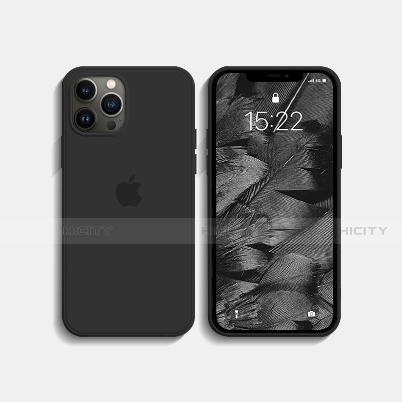 Coque Ultra Fine Silicone Souple 360 Degres Housse Etui S08 pour Apple iPhone 13 Pro Max Noir Plus