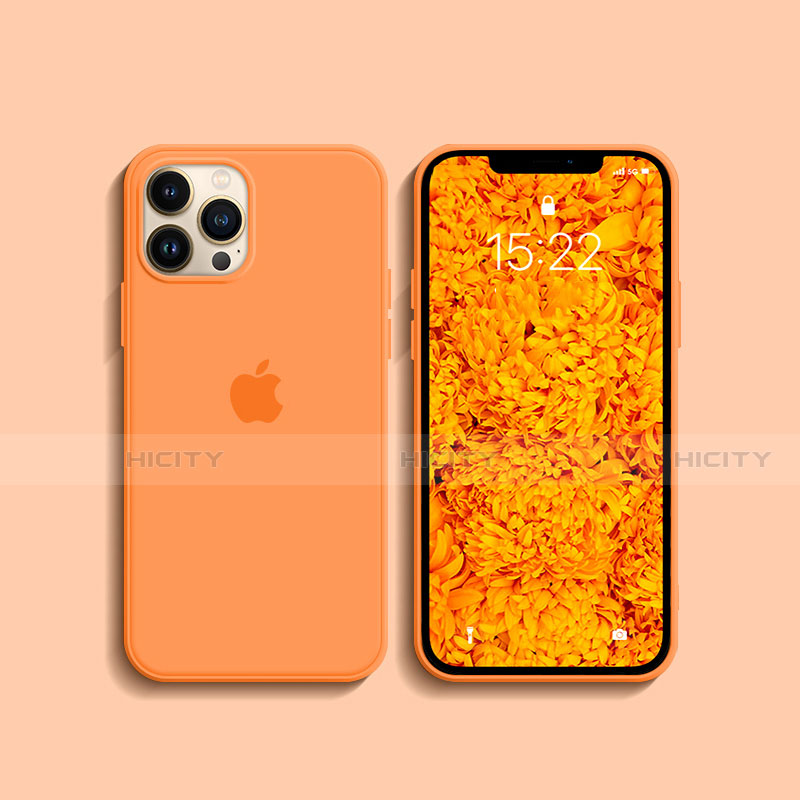 Coque Ultra Fine Silicone Souple 360 Degres Housse Etui S08 pour Apple iPhone 13 Pro Max Orange Plus