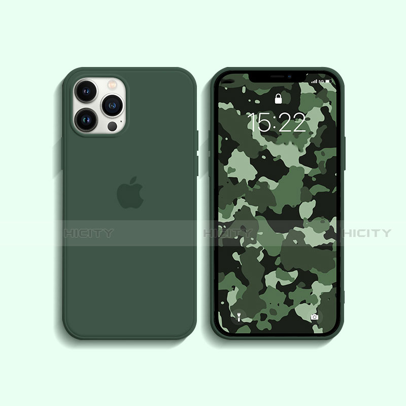 Coque Ultra Fine Silicone Souple 360 Degres Housse Etui S08 pour Apple iPhone 13 Pro Max Vert Plus