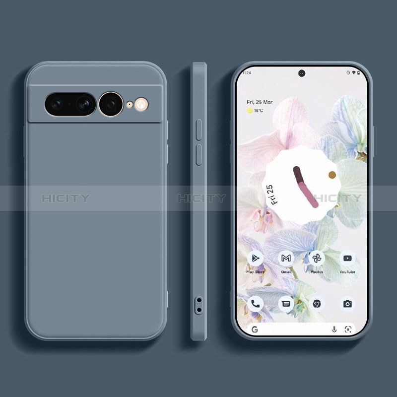 Coque Ultra Fine Silicone Souple 360 Degres Housse Etui YK1 pour Google Pixel 7 Pro 5G Gris Plus