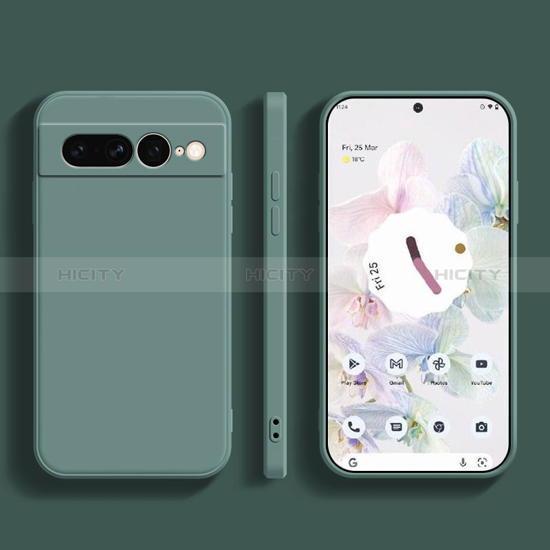 Coque Ultra Fine Silicone Souple 360 Degres Housse Etui YK1 pour Google Pixel 7 Pro 5G Vert Plus