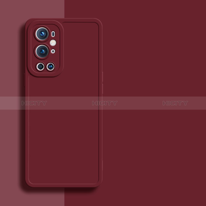 Coque Ultra Fine Silicone Souple 360 Degres Housse Etui YK1 pour OnePlus 9 Pro 5G Vin Rouge Plus