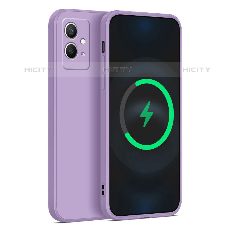 Coque Ultra Fine Silicone Souple 360 Degres Housse Etui YK1 pour Vivo iQOO Z6 5G Violet Clair Plus