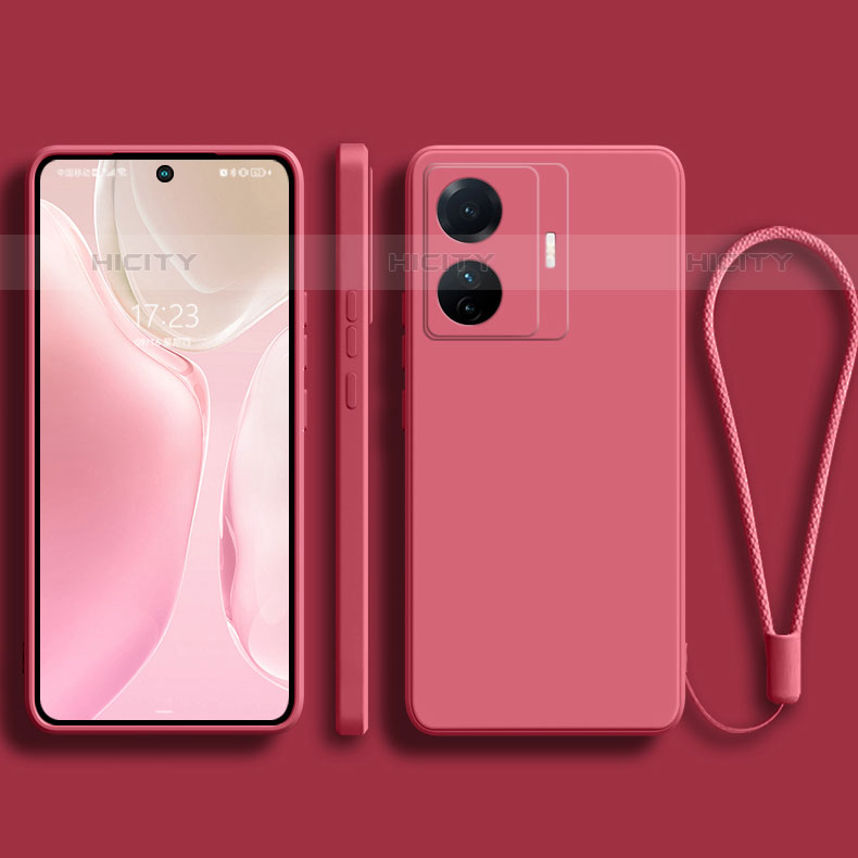 Coque Ultra Fine Silicone Souple 360 Degres Housse Etui YK1 pour Vivo T1 Pro 5G Rose Rouge Plus