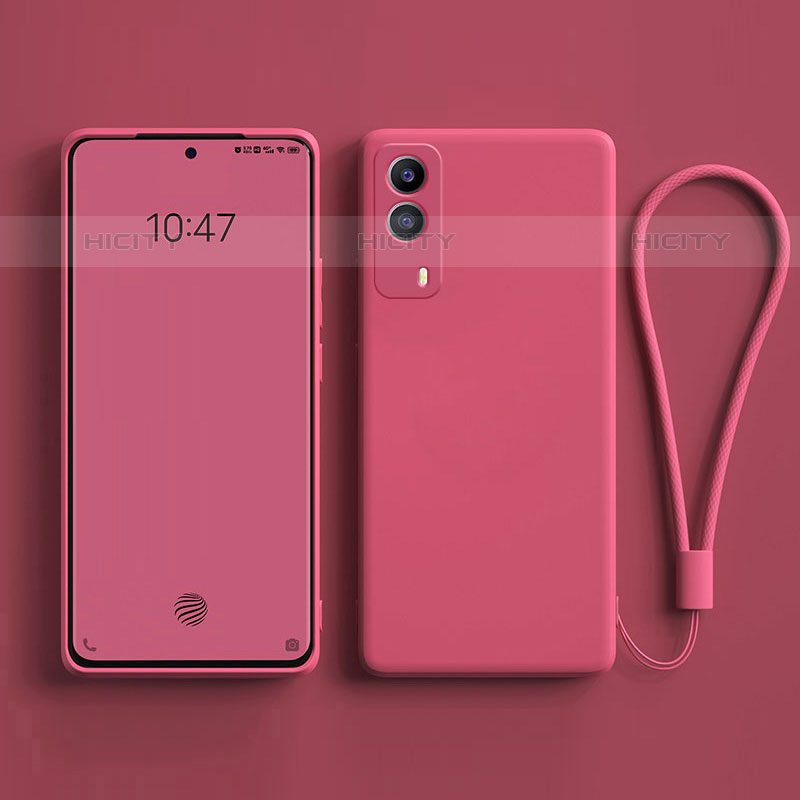 Coque Ultra Fine Silicone Souple 360 Degres Housse Etui YK1 pour Vivo V21e 5G Rose Rouge Plus