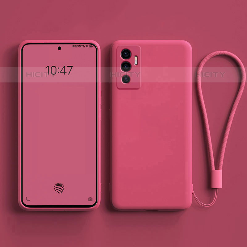 Coque Ultra Fine Silicone Souple 360 Degres Housse Etui YK1 pour Vivo V23e 5G Rose Rouge Plus