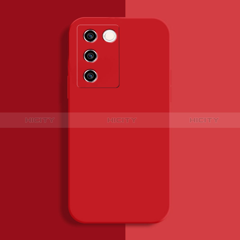 Coque Ultra Fine Silicone Souple 360 Degres Housse Etui YK1 pour Vivo V27 Pro 5G Rouge Plus