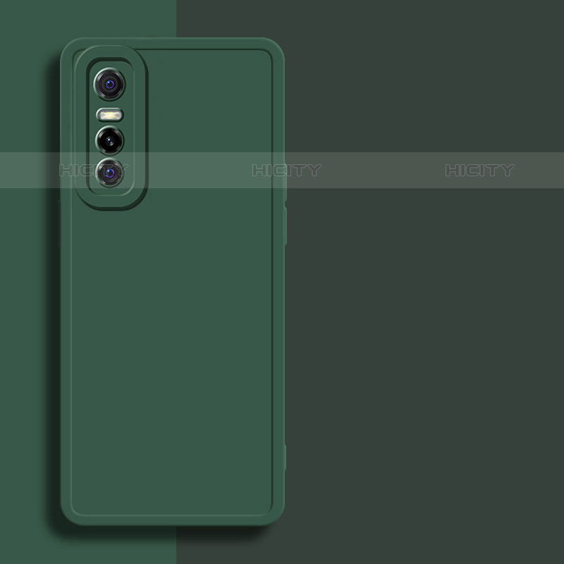 Coque Ultra Fine Silicone Souple 360 Degres Housse Etui YK1 pour Vivo Y73s 5G Vert Nuit Plus