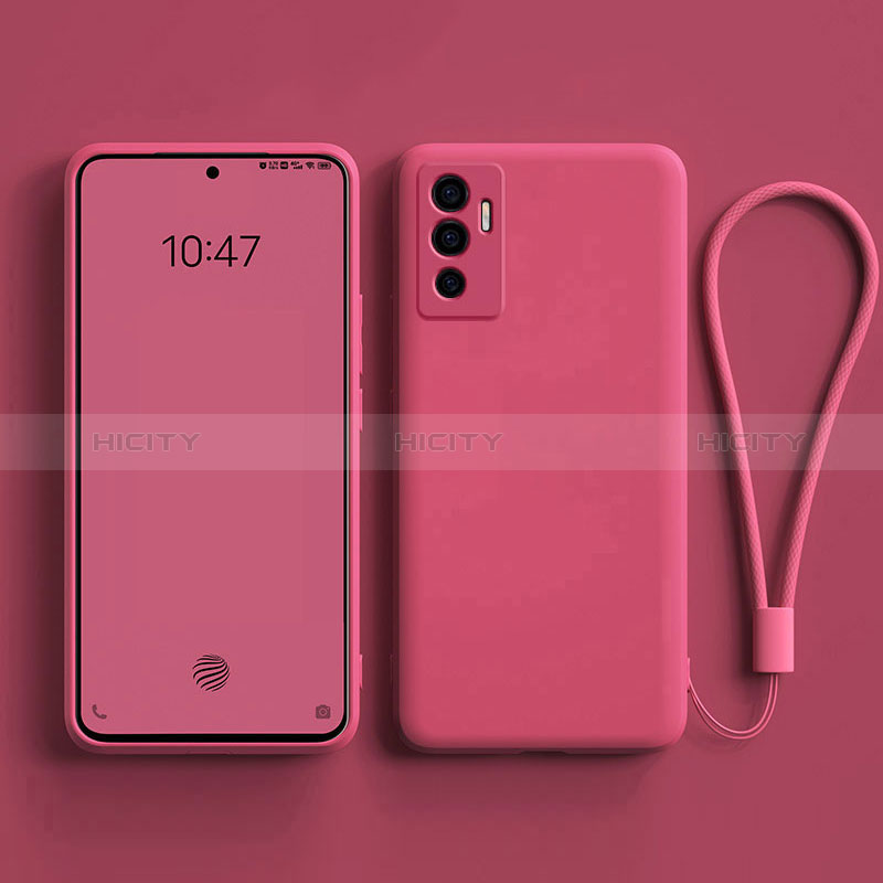 Coque Ultra Fine Silicone Souple 360 Degres Housse Etui YK1 pour Vivo Y75 4G Rose Rouge Plus