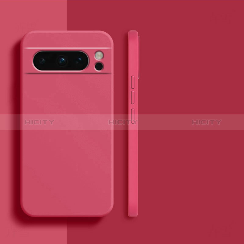 Coque Ultra Fine Silicone Souple 360 Degres Housse Etui YK2 pour Google Pixel 8 Pro 5G Rose Rouge Plus