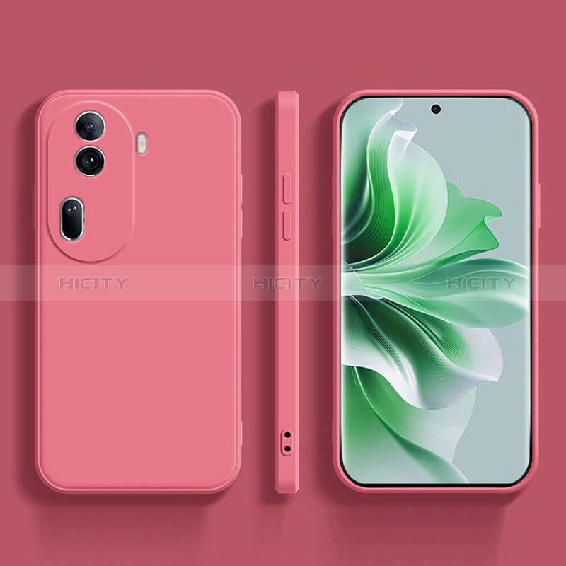 Coque Ultra Fine Silicone Souple 360 Degres Housse Etui YK2 pour Oppo Reno11 Pro 5G Rose Rouge Plus