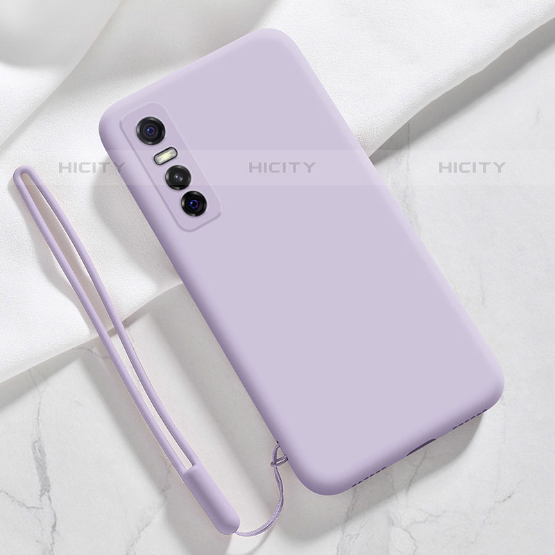 Coque Ultra Fine Silicone Souple 360 Degres Housse Etui YK2 pour Vivo Y73s 5G Violet Clair Plus