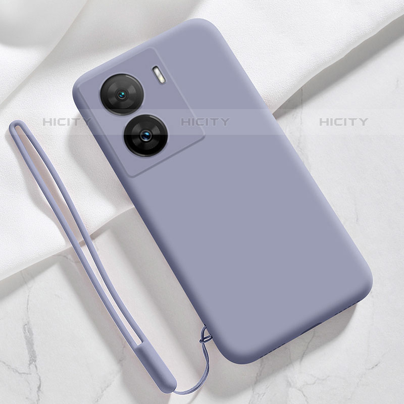 Coque Ultra Fine Silicone Souple 360 Degres Housse Etui YK3 pour Vivo iQOO Z7 5G Gris Lavende Plus