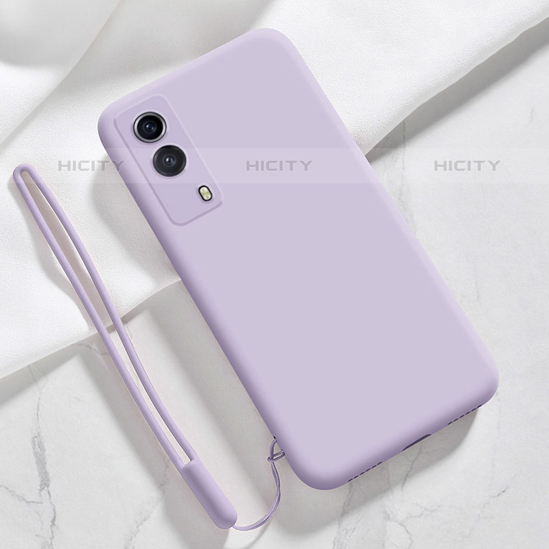 Coque Ultra Fine Silicone Souple 360 Degres Housse Etui YK3 pour Vivo V21e 5G Violet Clair Plus