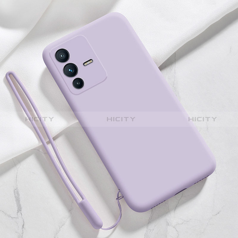 Coque Ultra Fine Silicone Souple 360 Degres Housse Etui YK3 pour Vivo V23 5G Violet Clair Plus