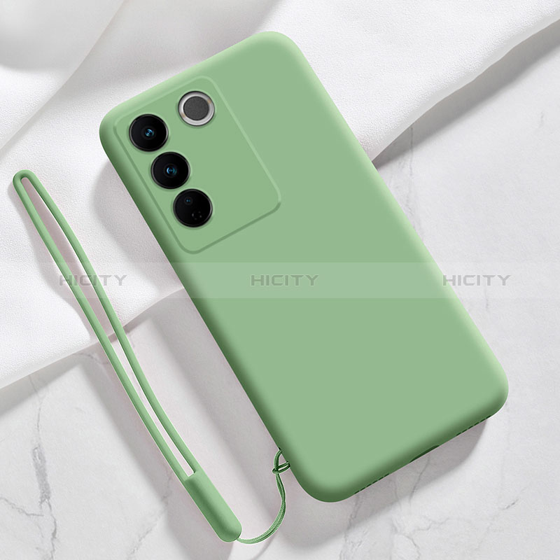 Coque Ultra Fine Silicone Souple 360 Degres Housse Etui YK3 pour Vivo V27 Pro 5G Vert Plus