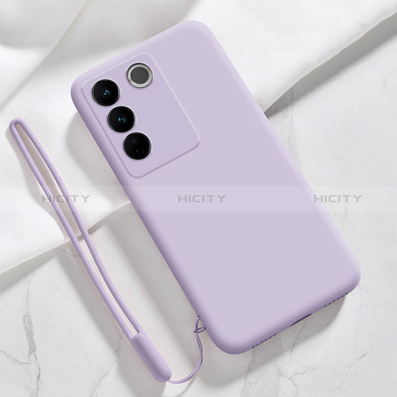 Coque Ultra Fine Silicone Souple 360 Degres Housse Etui YK3 pour Vivo V27 Pro 5G Violet Clair Plus