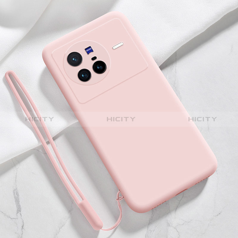 Coque Ultra Fine Silicone Souple 360 Degres Housse Etui YK3 pour Vivo X80 5G Rose Plus