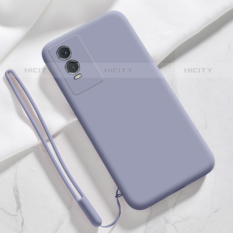 Coque Ultra Fine Silicone Souple 360 Degres Housse Etui YK3 pour Vivo Y74s 5G Gris Lavende Plus