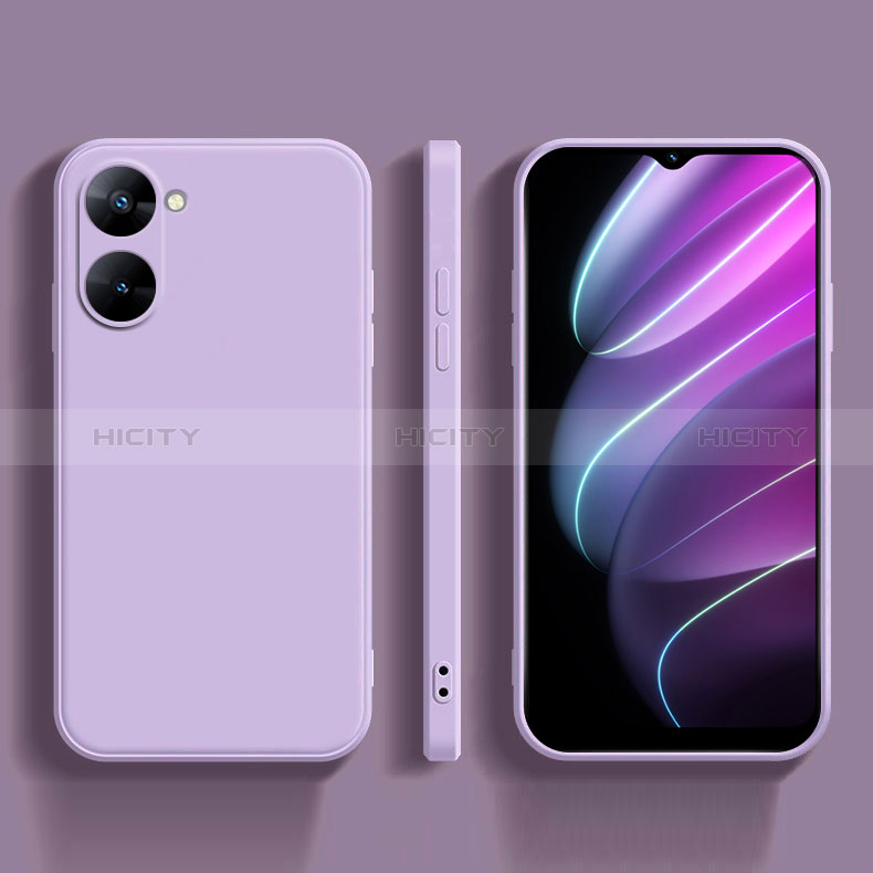 Coque Ultra Fine Silicone Souple 360 Degres Housse Etui YK4 pour Realme 10S 5G Violet Clair Plus