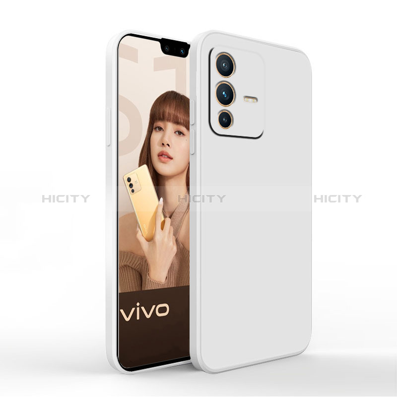 Coque Ultra Fine Silicone Souple 360 Degres Housse Etui YK4 pour Vivo V23 Pro 5G Blanc Plus