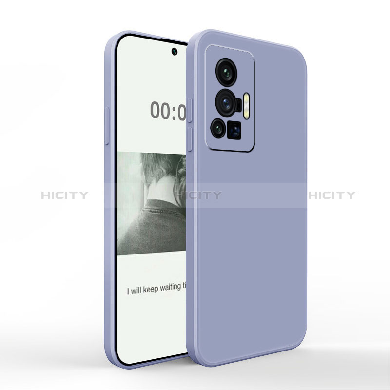 Coque Ultra Fine Silicone Souple 360 Degres Housse Etui YK4 pour Vivo X70 Pro 5G Gris Lavende Plus