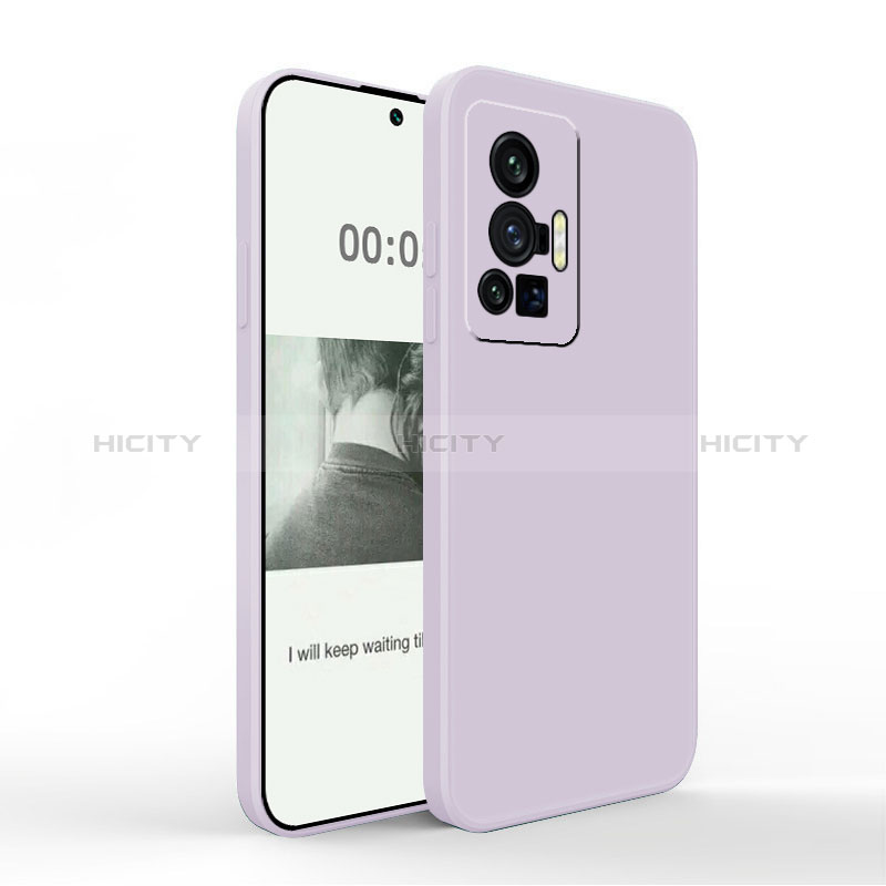 Coque Ultra Fine Silicone Souple 360 Degres Housse Etui YK4 pour Vivo X70 Pro 5G Violet Clair Plus