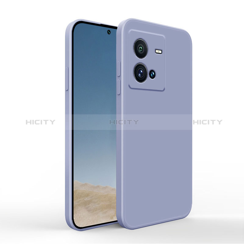 Coque Ultra Fine Silicone Souple 360 Degres Housse Etui YK4 pour Vivo X80 Lite 5G Gris Lavende Plus