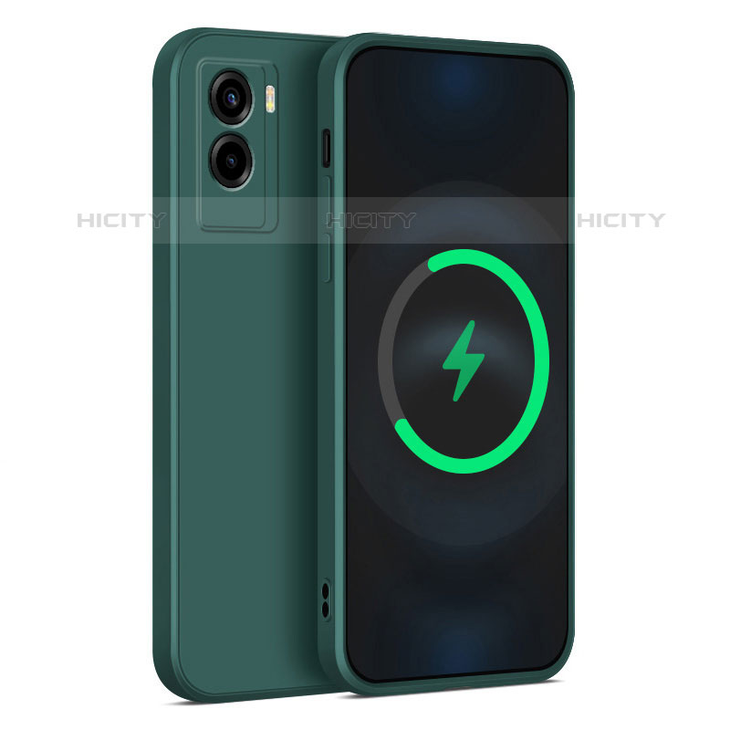 Coque Ultra Fine Silicone Souple 360 Degres Housse Etui YK4 pour Vivo Y55s (2021) Vert Nuit Plus