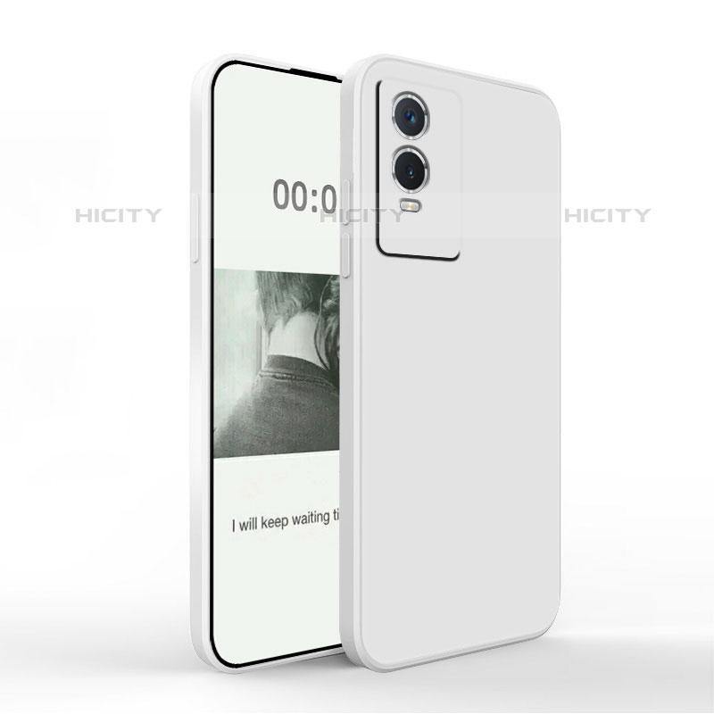 Coque Ultra Fine Silicone Souple 360 Degres Housse Etui YK4 pour Vivo Y74s 5G Blanc Plus