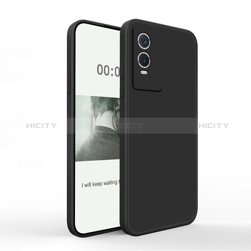 Coque Ultra Fine Silicone Souple 360 Degres Housse Etui YK4 pour Vivo Y76s 5G Noir Plus