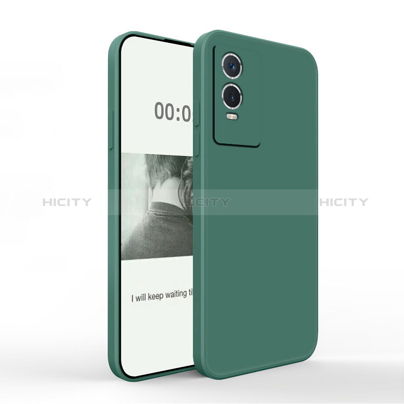 Coque Ultra Fine Silicone Souple 360 Degres Housse Etui YK4 pour Vivo Y76s 5G Vert Nuit Plus