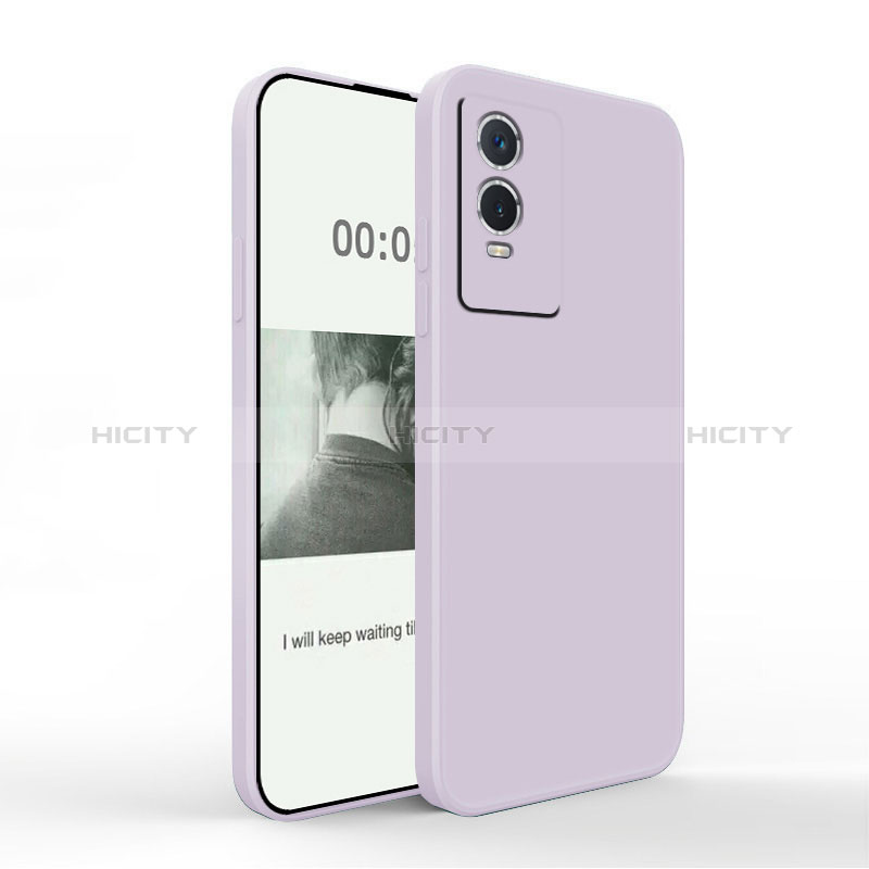 Coque Ultra Fine Silicone Souple 360 Degres Housse Etui YK4 pour Vivo Y76s 5G Violet Clair Plus