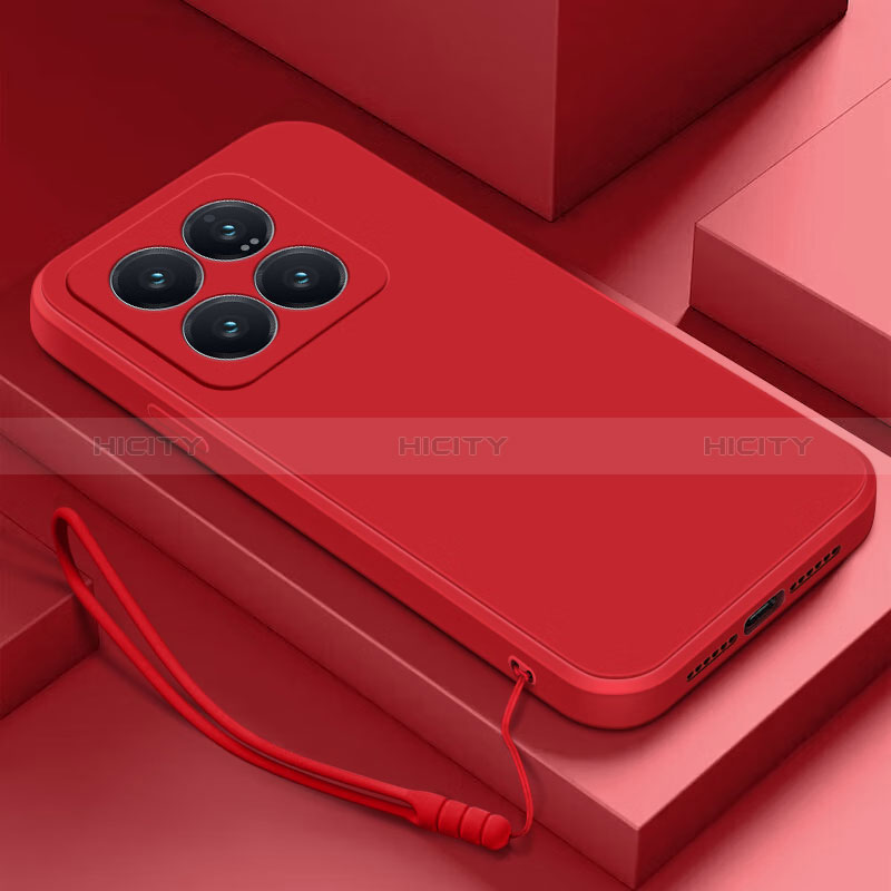 Coque Ultra Fine Silicone Souple 360 Degres Housse Etui YK4 pour Xiaomi Mi 14 5G Rouge Plus