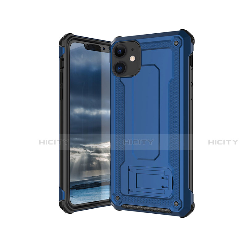 Coque Ultra Fine Silicone Souple 360 Degres Housse Etui Z01 pour Apple iPhone 11 Bleu et Noir Plus