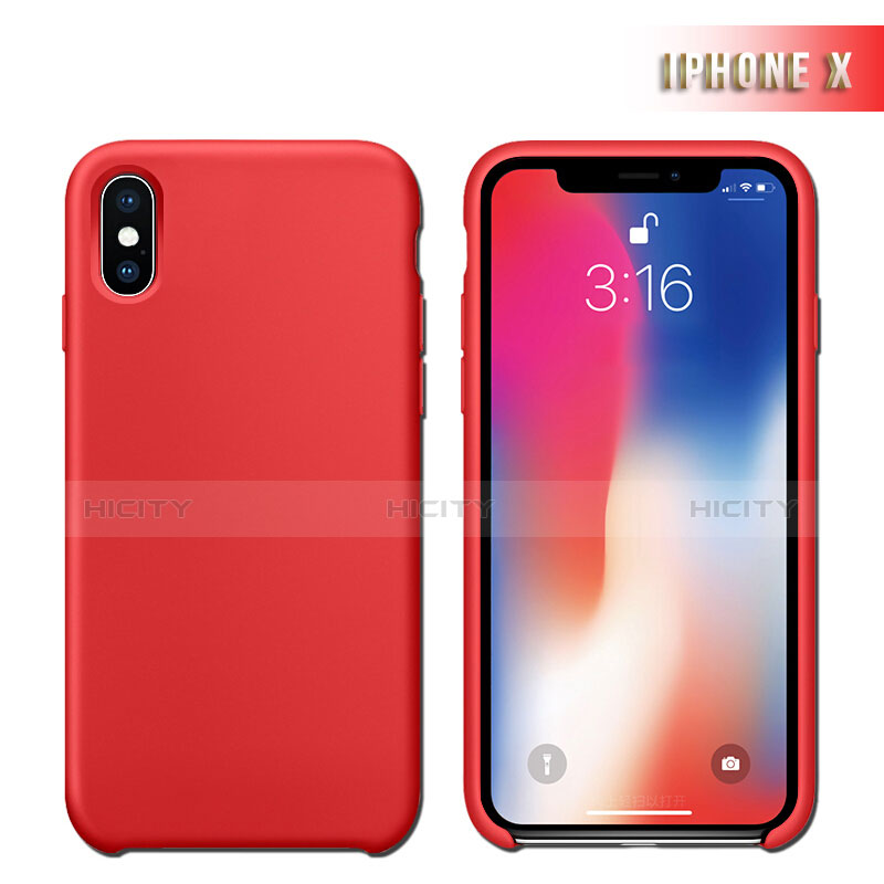 Coque Ultra Fine Silicone Souple 360 Degres M02 pour Apple iPhone X Rouge Plus