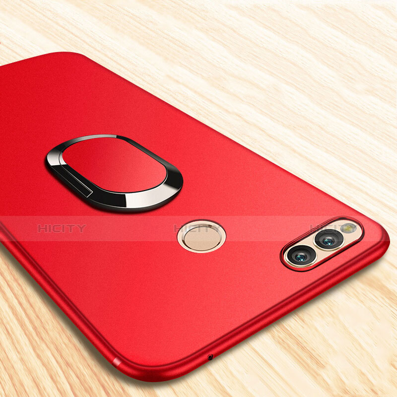 Coque Ultra Fine Silicone Souple avec Support Bague Anneau A01 pour Huawei Honor Play 7X Rouge Plus