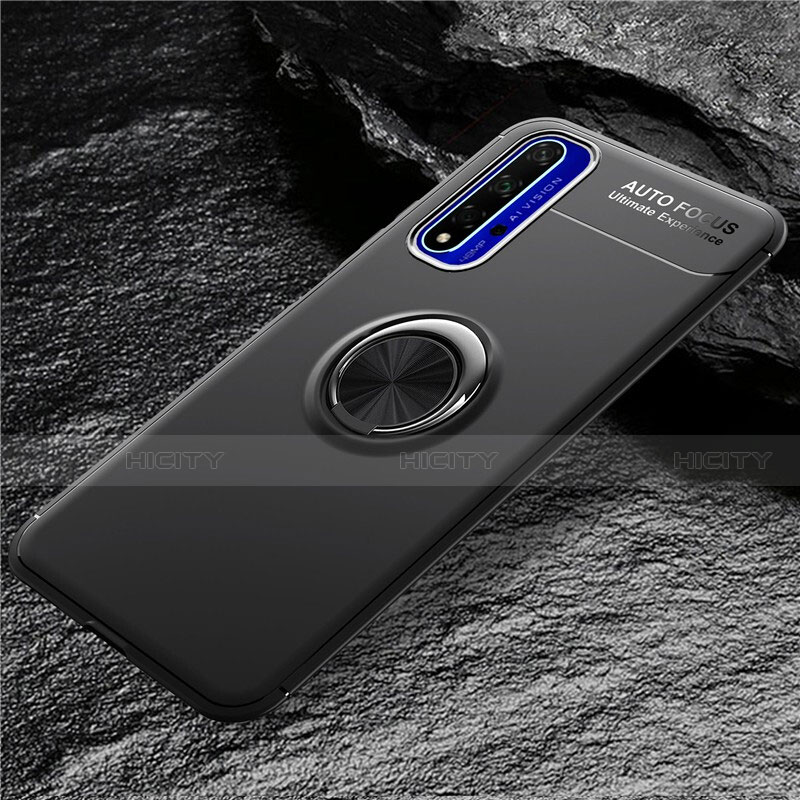 Coque Ultra Fine Silicone Souple avec Support Bague Anneau Aimante Magnetique pour Huawei Honor 20S Noir Plus